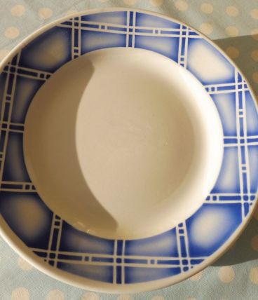 Service 6 assiettes liserer bleu Sarreguemines "Rostand"