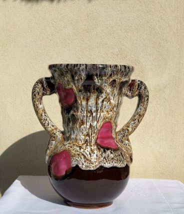 Vase style Vallauris céramique émaillée - Vintage
