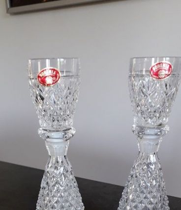2 flacons  en cristal de bohème