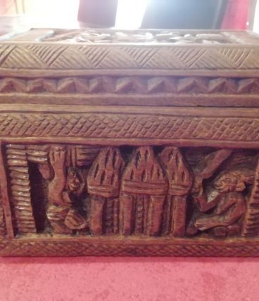 coffret bois sculpté boite 