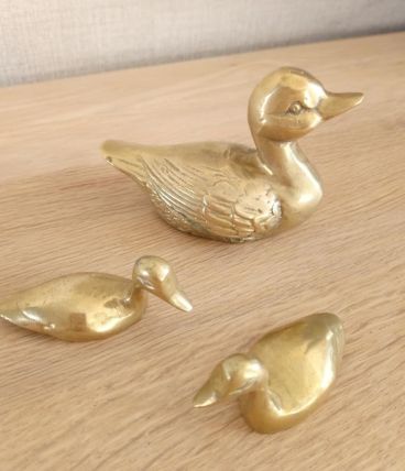 Cane et canetons en laiton 