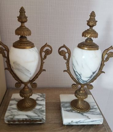 Cassolettes marbre et bronze
