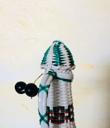 Bouteille vintage scoubidou