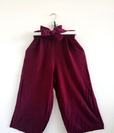 Pantalon jambes larges bordeaux