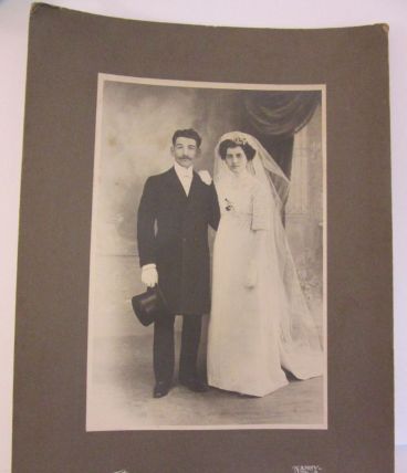 Photo mariage couple 1900 Belle Epoque Odinot Nancy