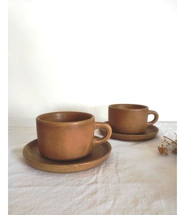 Paire de Tasses en Gres Vintage