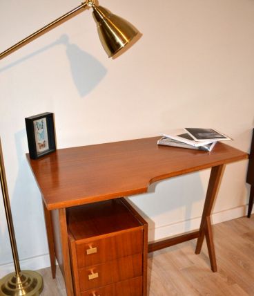 Bureau scandinave vintage pieds compas