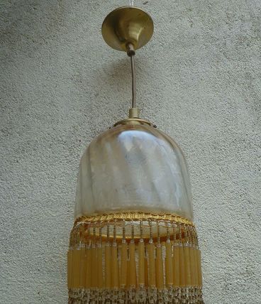 suspension , lampe pampilles de verre 