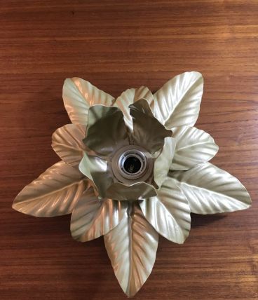 Applique fleur vintage en métal doré