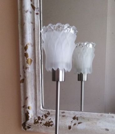 Lampe glaçon verre/ inox vintage années 50