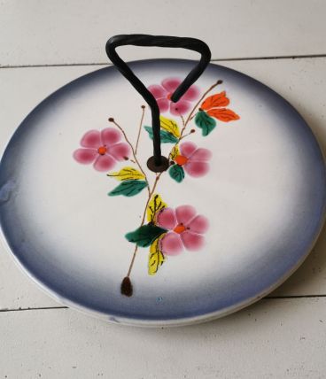 Plateau à fromage vintage motif fleurs 