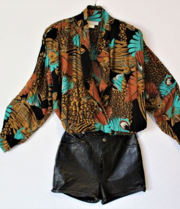 Veste chemise vintage 90  loose overside  L Mixte noir coton