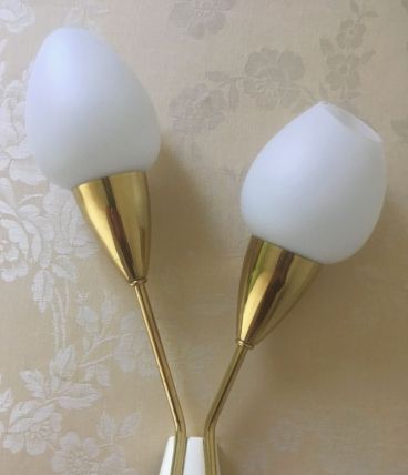 Applique torche vintage 2 lampes années 50-60 