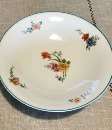 Compotier ancien motif fleurs