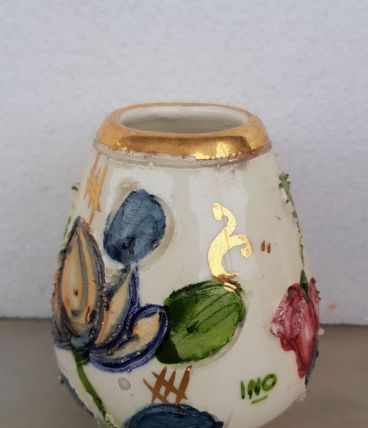 Petit vase fleurs cloisonnées type Monaco