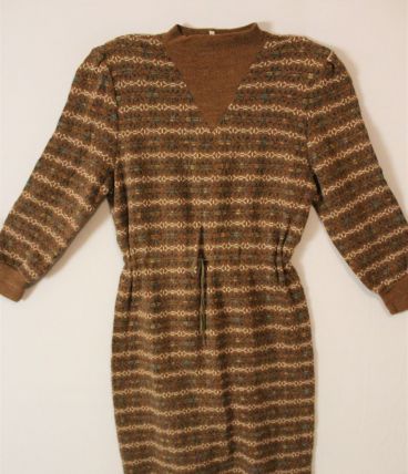 Robe pull laine vintage 80 tricot maille neuve