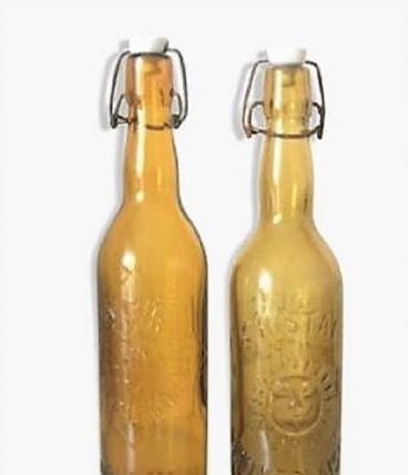 2 bouteilles Brasserie verre ambré