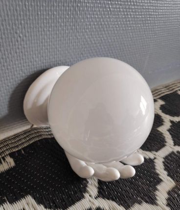 applique main céramique blanche et opaline blanche