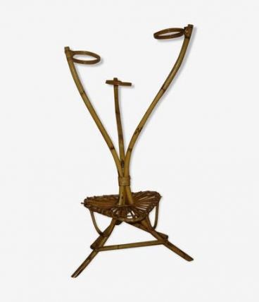 porte plante rotin tripode