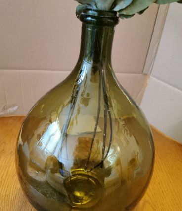 Dame-jeanne en verre verte