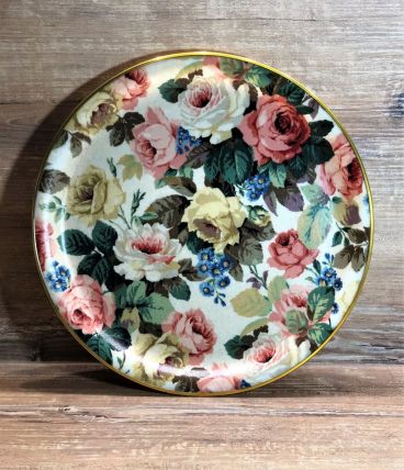 Très joli plateau de service anglais - Fleuri