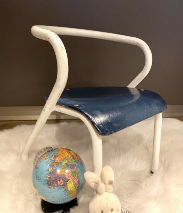 Chaise écolier enfant Jacques Hitier bleue