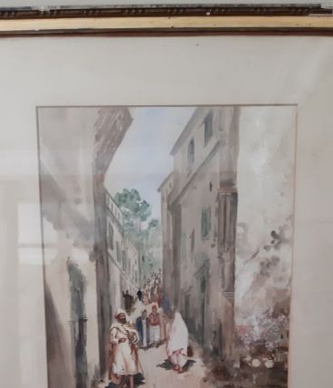 Gouache et aquurelle "souvenirs d'Alger" signée