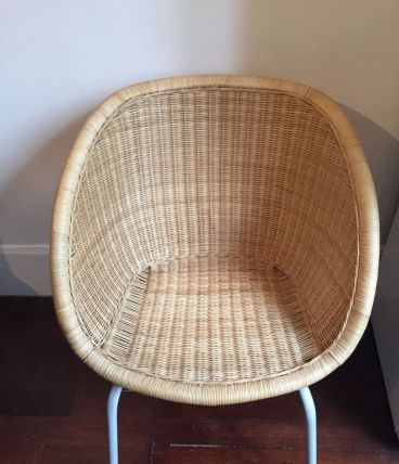 Fauteuil en Osier vintage