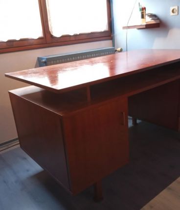 Bureau bois laqué année 60