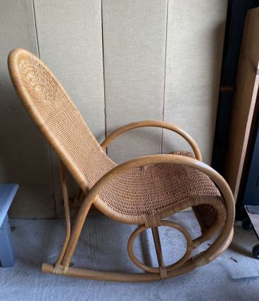 Rocking-chair chair en rotin  osier