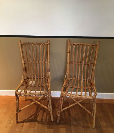 Paire de chaises rotin