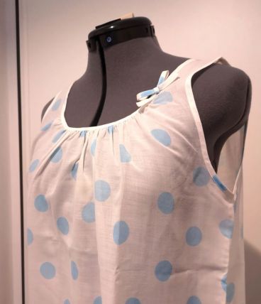Chemise de nuit Vintage pois bleus 