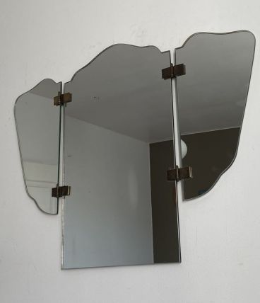 Miroir de barbier triptyque vintage. Période Art déco. 60x80