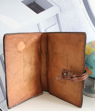 Porte document vintage des années 50, véritable crocodile,