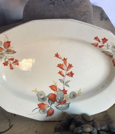 Plat de service fleuri vintage