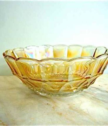 Saladier et 8 coupelles irisés