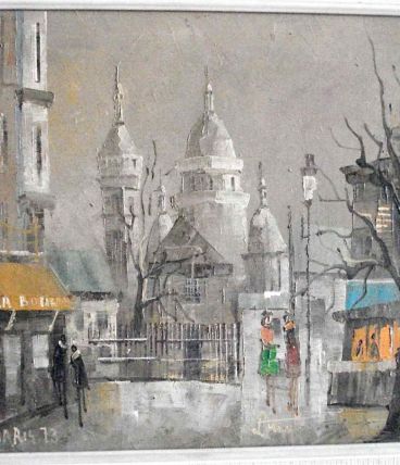 Tableau Montmartre en hiver 1973