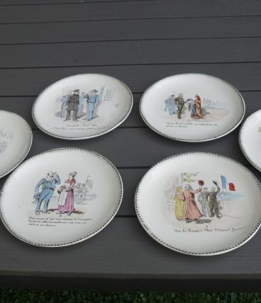 lot 6 assiettes parlantes XIXe siècle(vendues à Drouot)