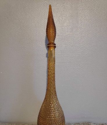 carafe italienne ambrée avecbouchon flamme