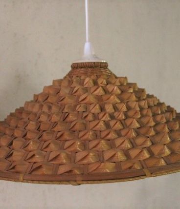 Suspension vintage en osier 