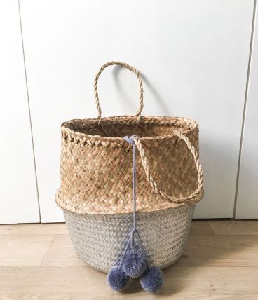 Panier de rangement feuilles de palmier tressées 