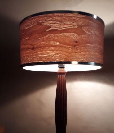 tres grand lampe pied acajou  massif aba