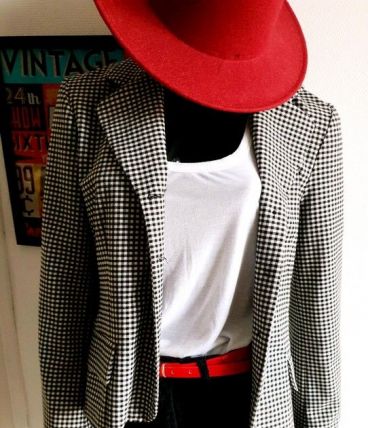 Blazer petits carreaux vintage 