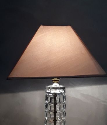 lampe pied en verre cristal 1970   quelques 