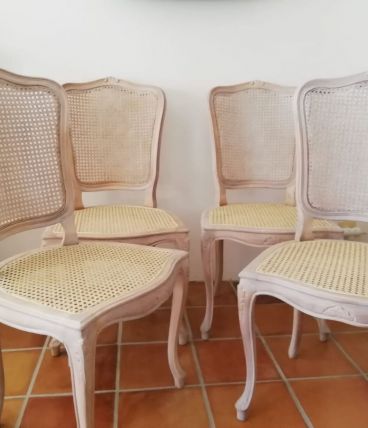 lot de 4 chaises vintage relookées 