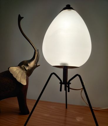 Lampe circa 1960 opaline/laiton