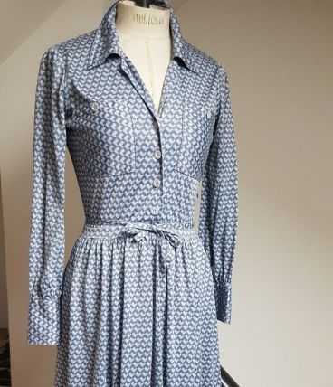 robe vintage bleu gris