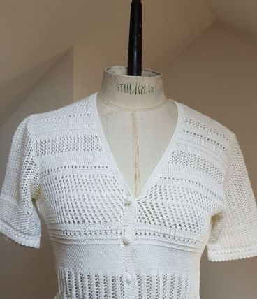 gilet en crochet blanc