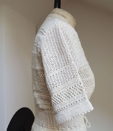gilet en crochet beige