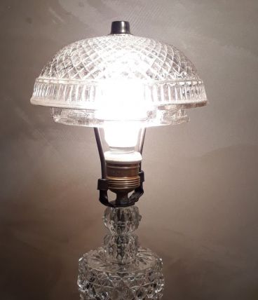 lampe cristal verre transluside de 1960 a70s